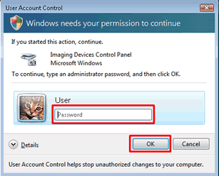 User Account Control screen