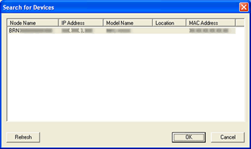 Search for Devices dialog box