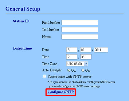 Konfigurieren von SNTP