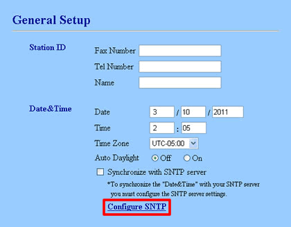Configure SNTP