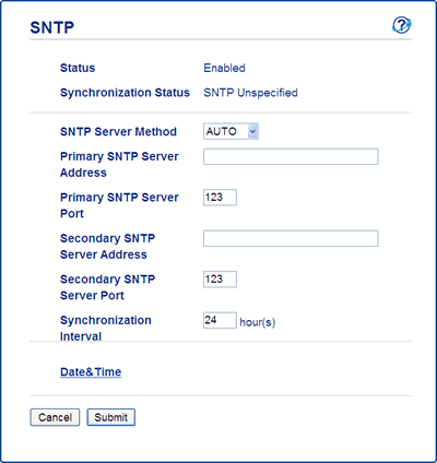 Configurarea SNTP