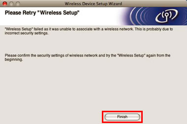 Please Retry Wireless Setup