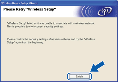 Please Retry Wireless Setup