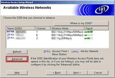 Elérhető vezeték nélküli hálózatok