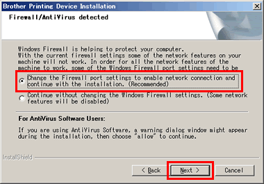 Firewall/antivírus detetado