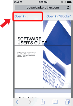 Open file in Brother iPrint&Scan