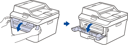 Avaa tulostimen etukansi vetämällä reunoista.