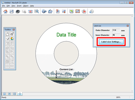 Use the NewSoft CD Labeler software on a Windows computer. | Brother
