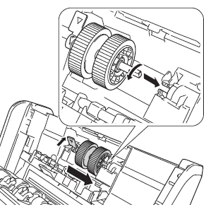 Place a new Pick Up Roller into the machine