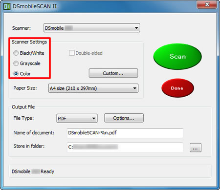 Scanner Settings