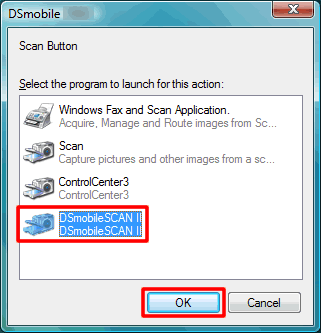 Choose DSmobileSCAN II from the box