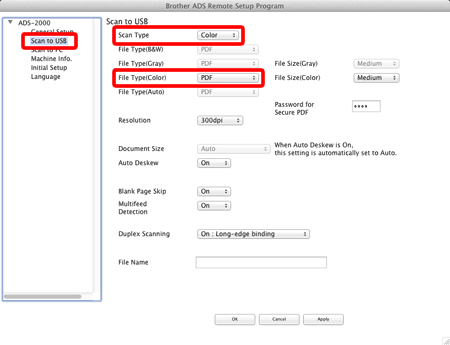 scan to USB folder mac