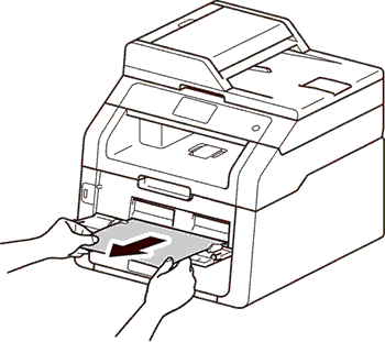 Remove jammed paper from manual feed