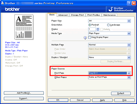 Select that ID when printing.