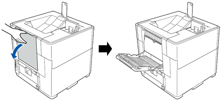 Open the back cover (face-up output tray).