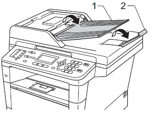 Lift up and unfold the ADF document output support flap. Unfold the ADF document support .