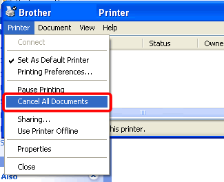 Eliminar trabajos de impresión de la lista de trabajos de impresión. |  Brother