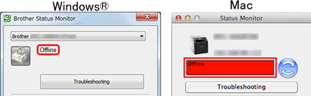 Appare "Scollegato" nel Brother Status Monitor. | Brother