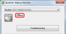 Offline" aparece no Status Monitor. (Windows®) | Brother