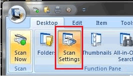 Botón Configuraciones de escaneo (“Scan Settings”)