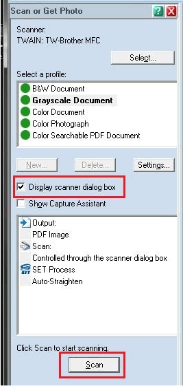 Unable to scan from the Automatic Document Feeder (ADF), but the machine  will scan from the flatbed (Windows)