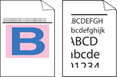 Compressed printout, horizontal stripes, and cutoff in printout