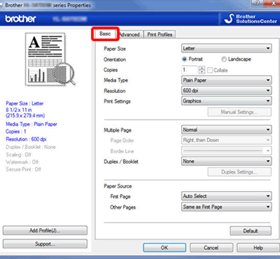 Adjust default preferences of my printer (Windows) | Brother