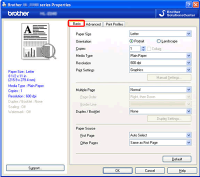 Adjust the default preferences of my printer driver (Windows) | Brother