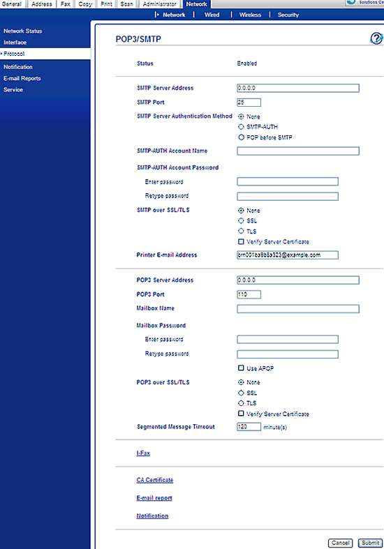 how to set up scan to email on brother mfc-l8900cdw