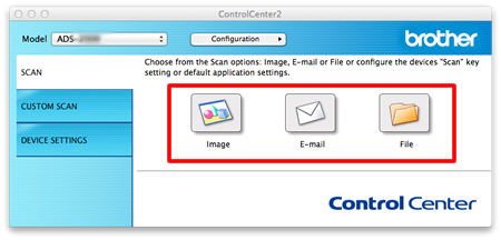 Display the Scan Settings window