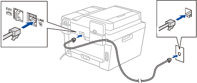 Connect the telephone line cord