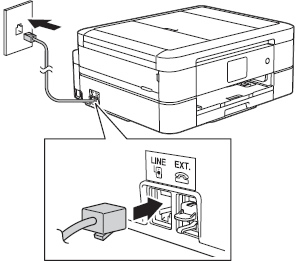 Connect the telephone line cord