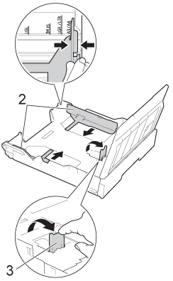 Adjust the paper side guides and lift up the A4/LTR stopper