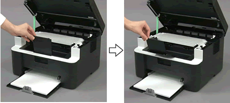 Lift the paper support flap. Lift the paper support flap.