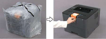 Remove the plastic bag and the tape.