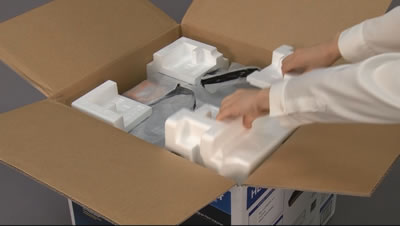 Remove the packing foam