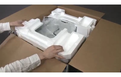 Remove the packing foam