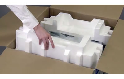 Remove the packing foam