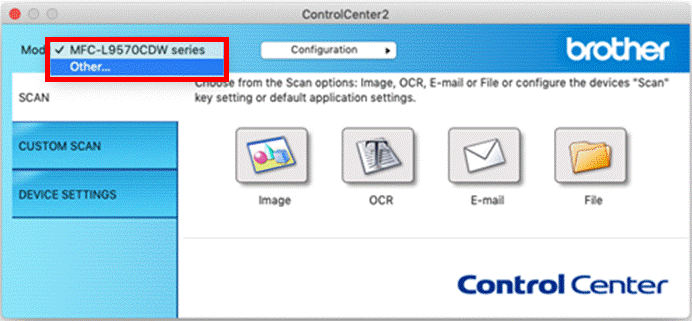 brothe control cener for mac