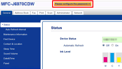 Click on "Please configure the password"