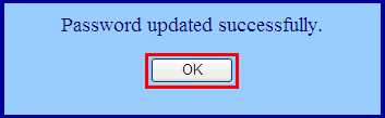 Password updated successfully