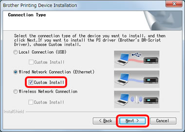 My Brother machine could not be found over the network when I installed  drivers on my PC. | Brother