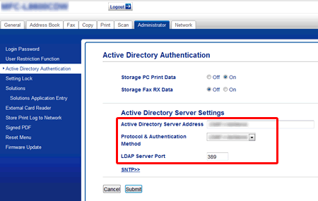 Configure Active Directory setting.