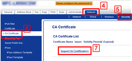Import CA Certificate.