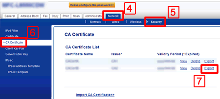 Export CA Certificate.
