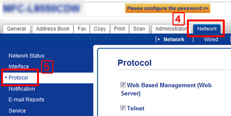 Click Network and then Protocol.