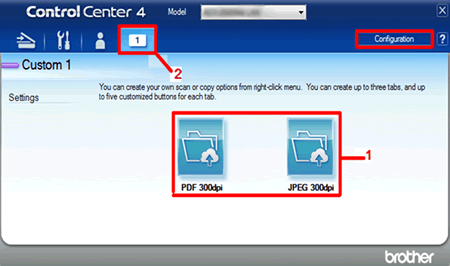 Registerkarte "Benutzerdefiniert" und Schaltfläche "Benutzerdefiniert"