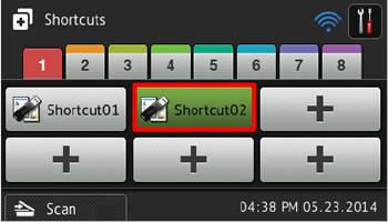 Shortcut screen