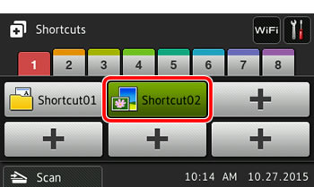Shortcut screen