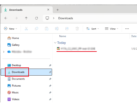 File Download Bar I cannot find a file downloaded from the Brother support website (For ...